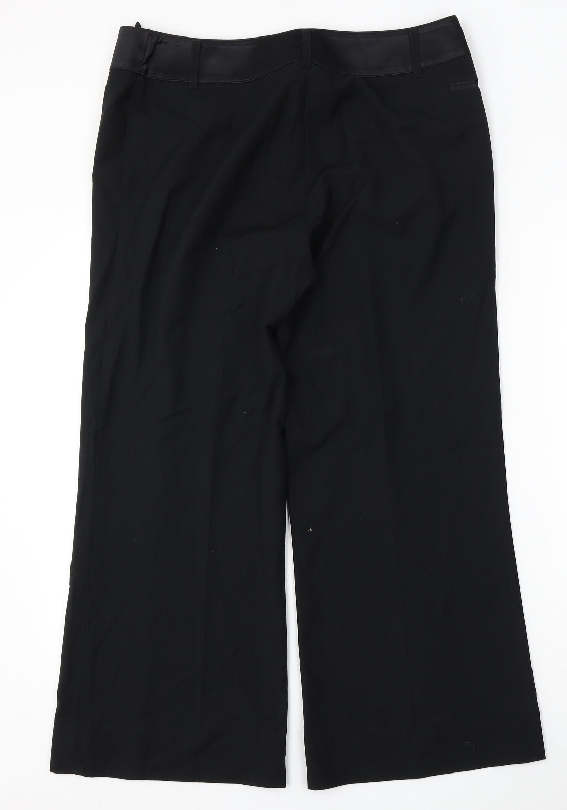 Marks and Spencer Womens Black Polyester Trousers Size 16 L27 in Regular