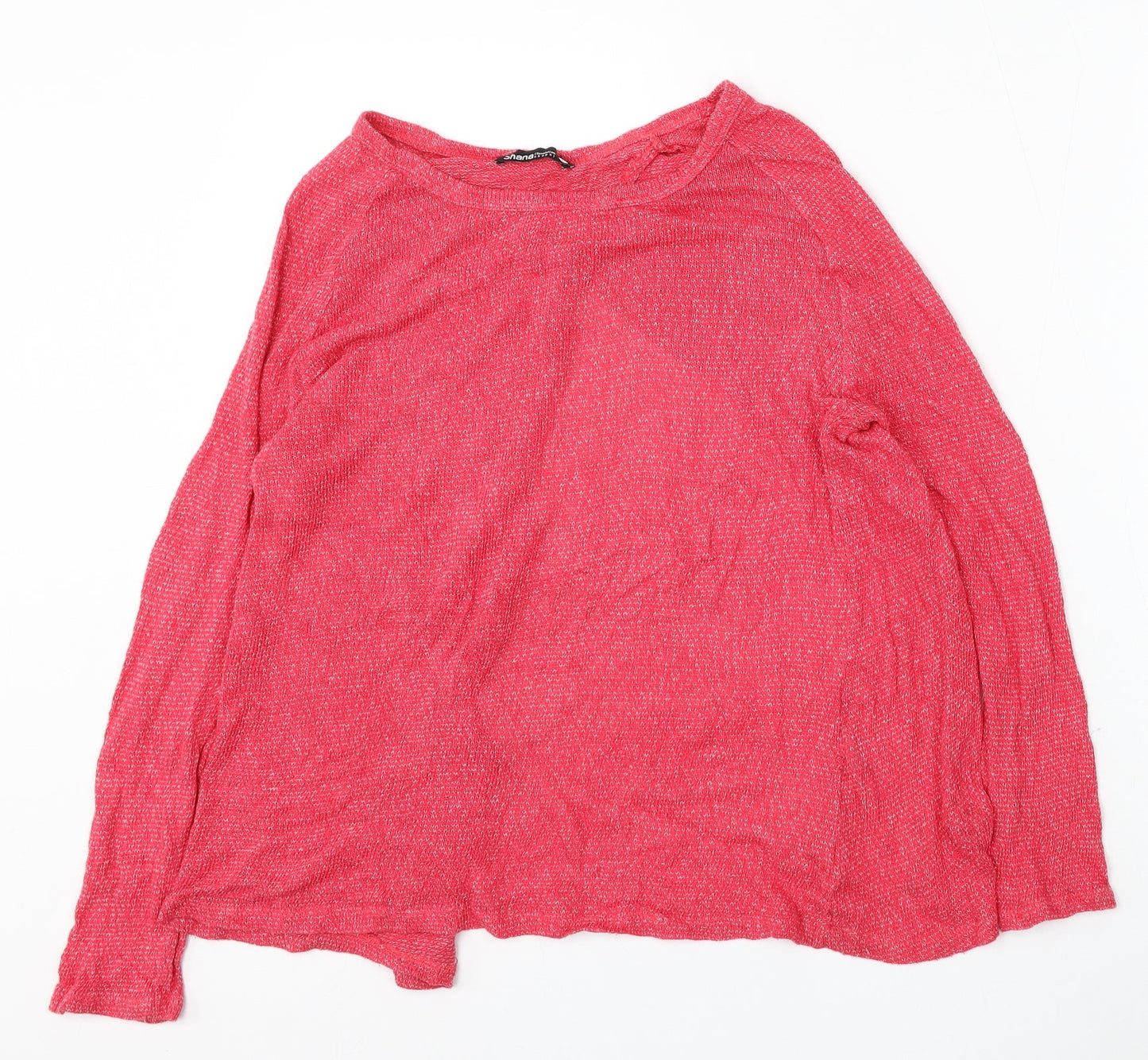 Shana Womens Red Round Neck Viscose Pullover Jumper Size L