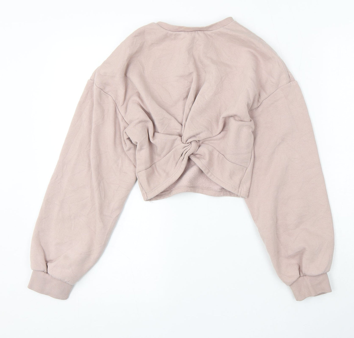 H&M Womens Pink Round Neck Cotton Pullover Jumper Size XS