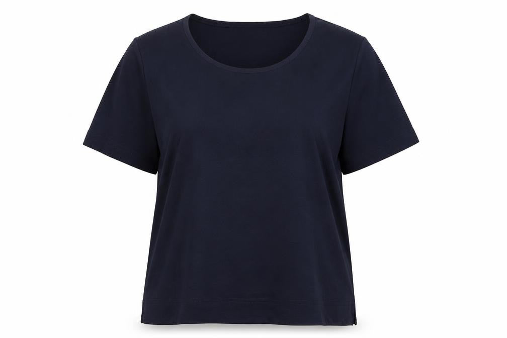 Country Casuals Womens Blue Cotton Basic T-Shirt Size XL Round Neck