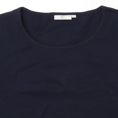 Country Casuals Womens Blue Cotton Basic T-Shirt Size XL Round Neck