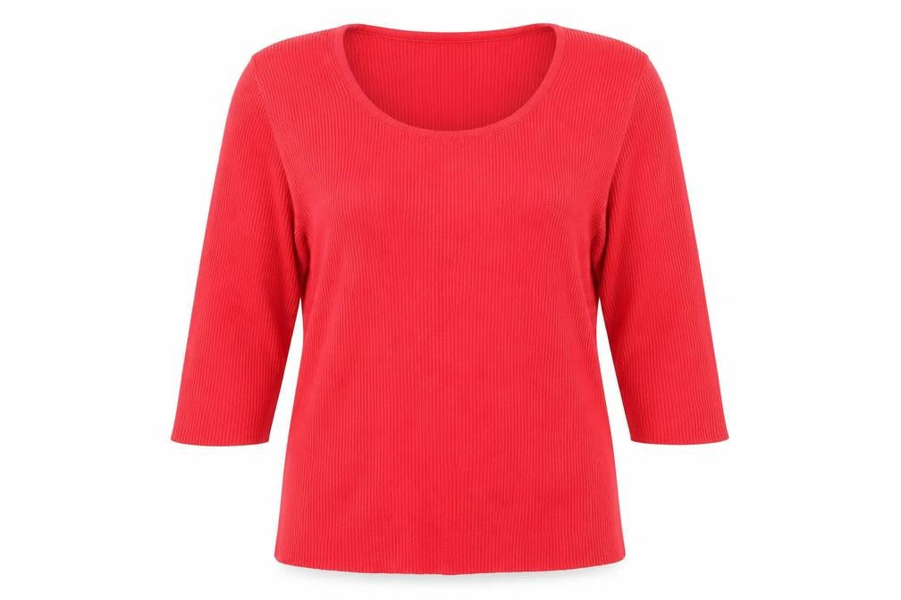 Triangle trend Womens Red Round Neck Cotton Pullover Jumper Size XL
