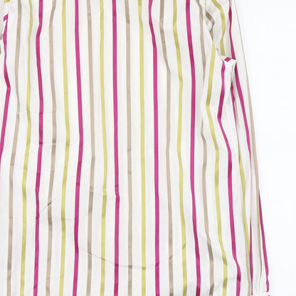 Duchamp Mens Multicoloured Striped Cotton Button-Up Size 15 Collared