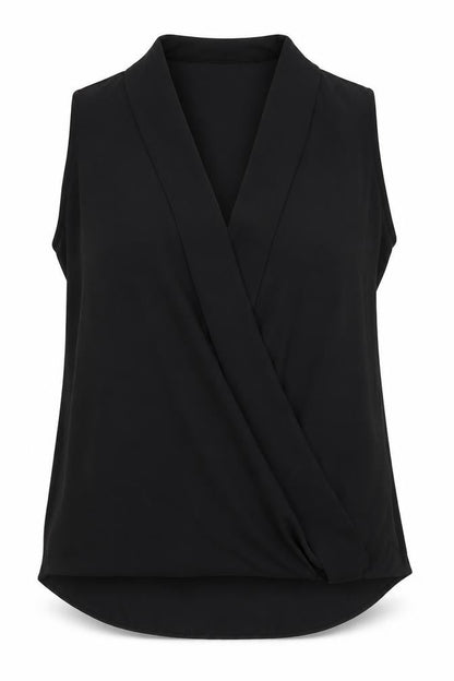 Paraphrase Womens Black Polyester Basic Blouse Size S V-Neck