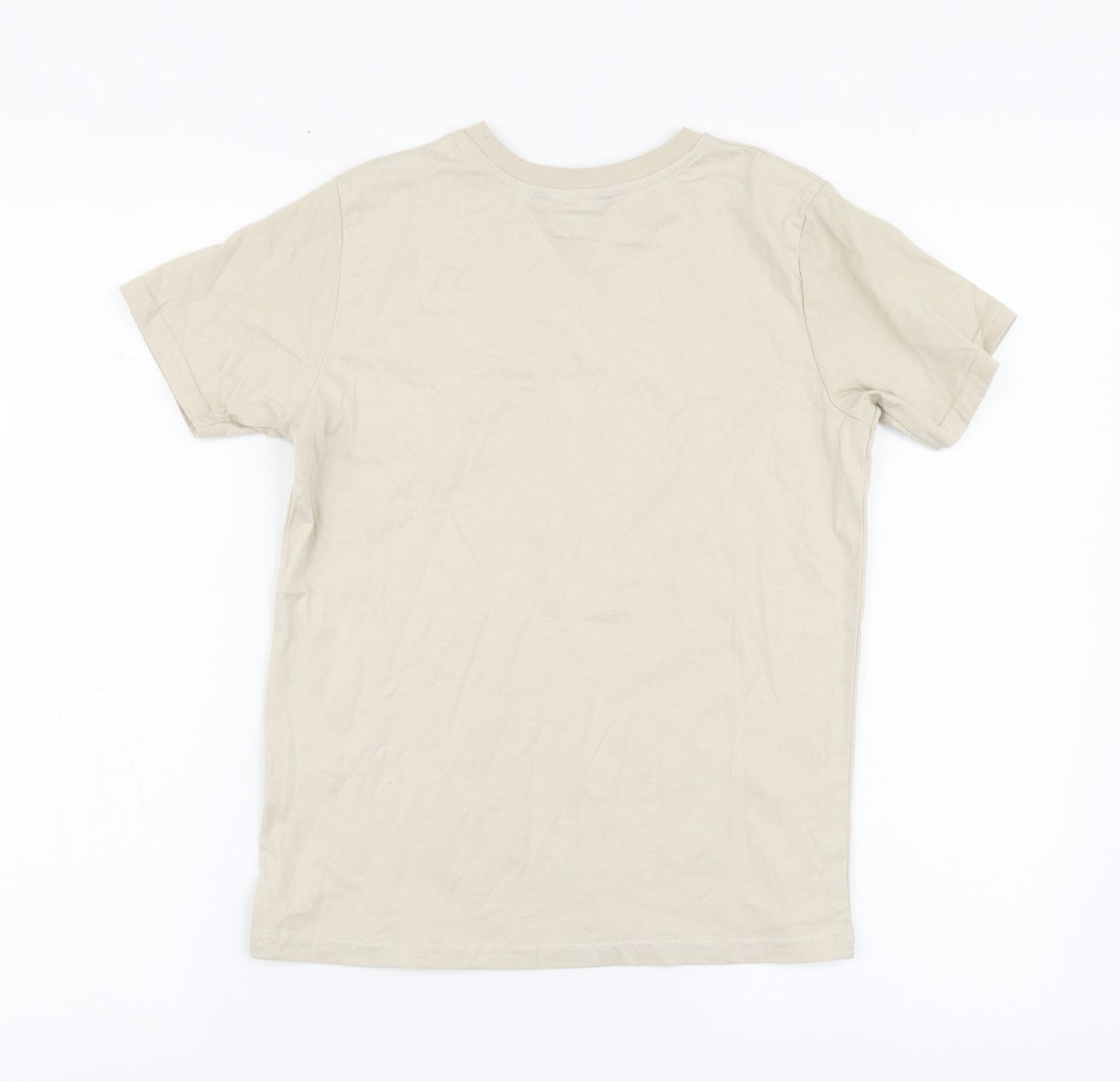 George Boys Beige Cotton Basic Polo Size 9-10 Years Round Neck