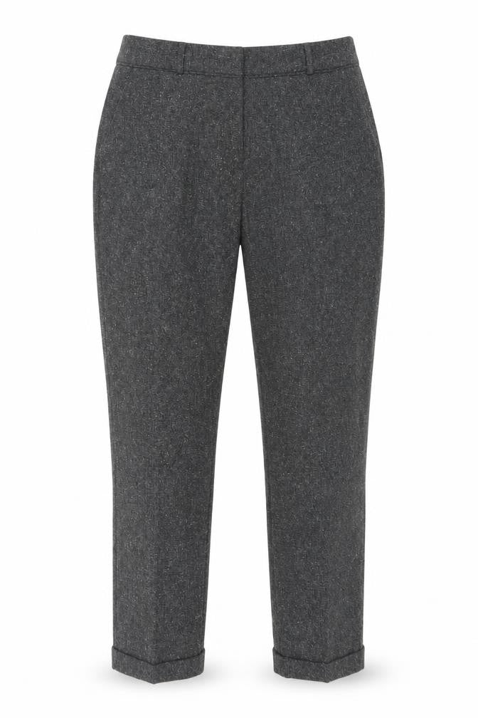 M&Co Womens Grey Polyester Trousers Size 14 L30 in Regular Hook & Eye