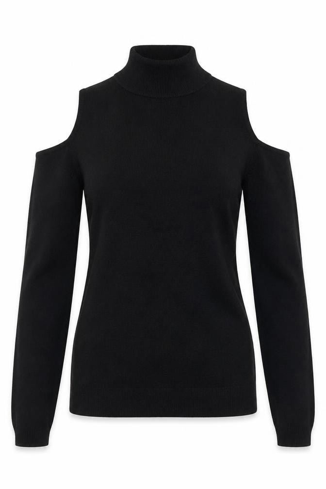 New Look Womens Black Mock Neck Viscose Pullover Jumper Size 10