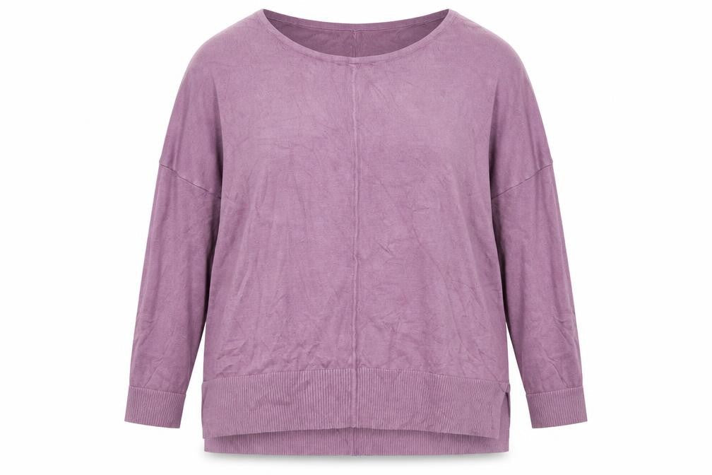 Rainbow Womens Purple Round Neck Viscose Pullover Jumper Size L
