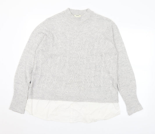 Matalan Womens Grey Mock Neck Acrylic Pullover Jumper Size L