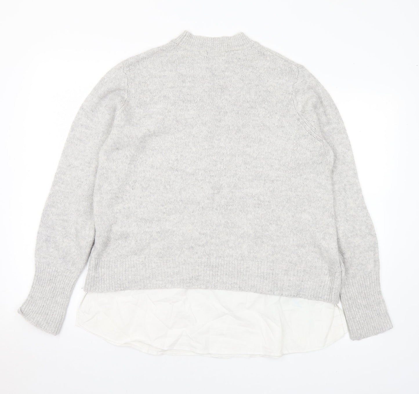 Matalan Womens Grey Mock Neck Acrylic Pullover Jumper Size L