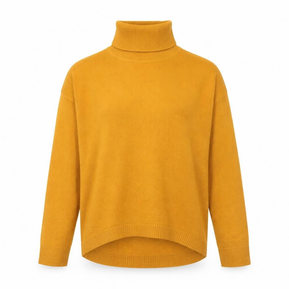 Pep&Cp Womens Yellow Roll Neck Acrylic Pullover Jumper Size 10