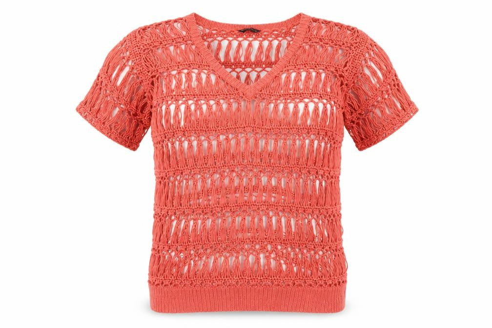 Dorothy Perkins Womens Red V-Neck Acrylic Pullover Jumper Size L
