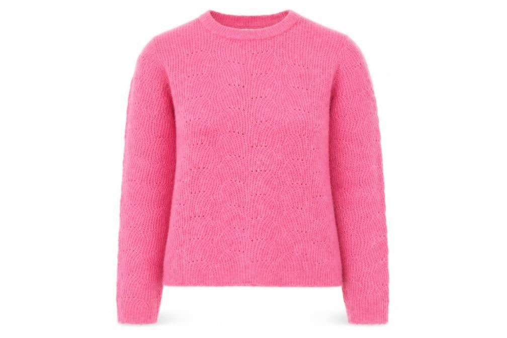 Only Womens Pink Crew Neck Polyester Pullover Jumper Size S