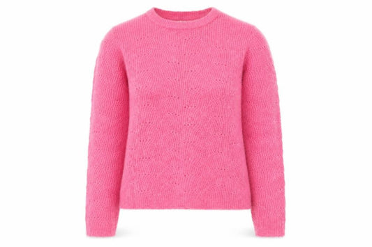 Only Womens Pink Crew Neck Polyester Pullover Jumper Size S