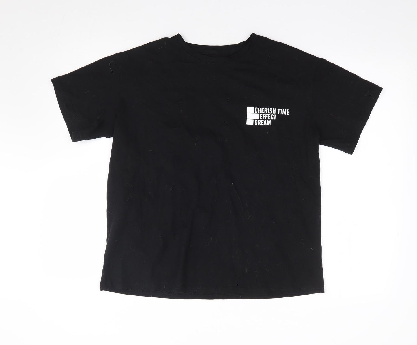 Dazy Womens Black 100% Cotton Jersey T-Shirt Size S Crew Neck