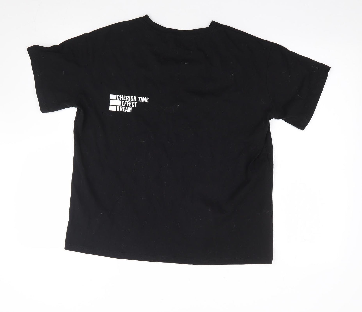 Dazy Womens Black 100% Cotton Jersey T-Shirt Size S Crew Neck