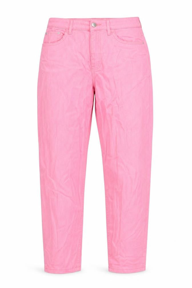 F&F Womens Pink Cotton Straight Jeans Size 8 L28 in Regular Zip