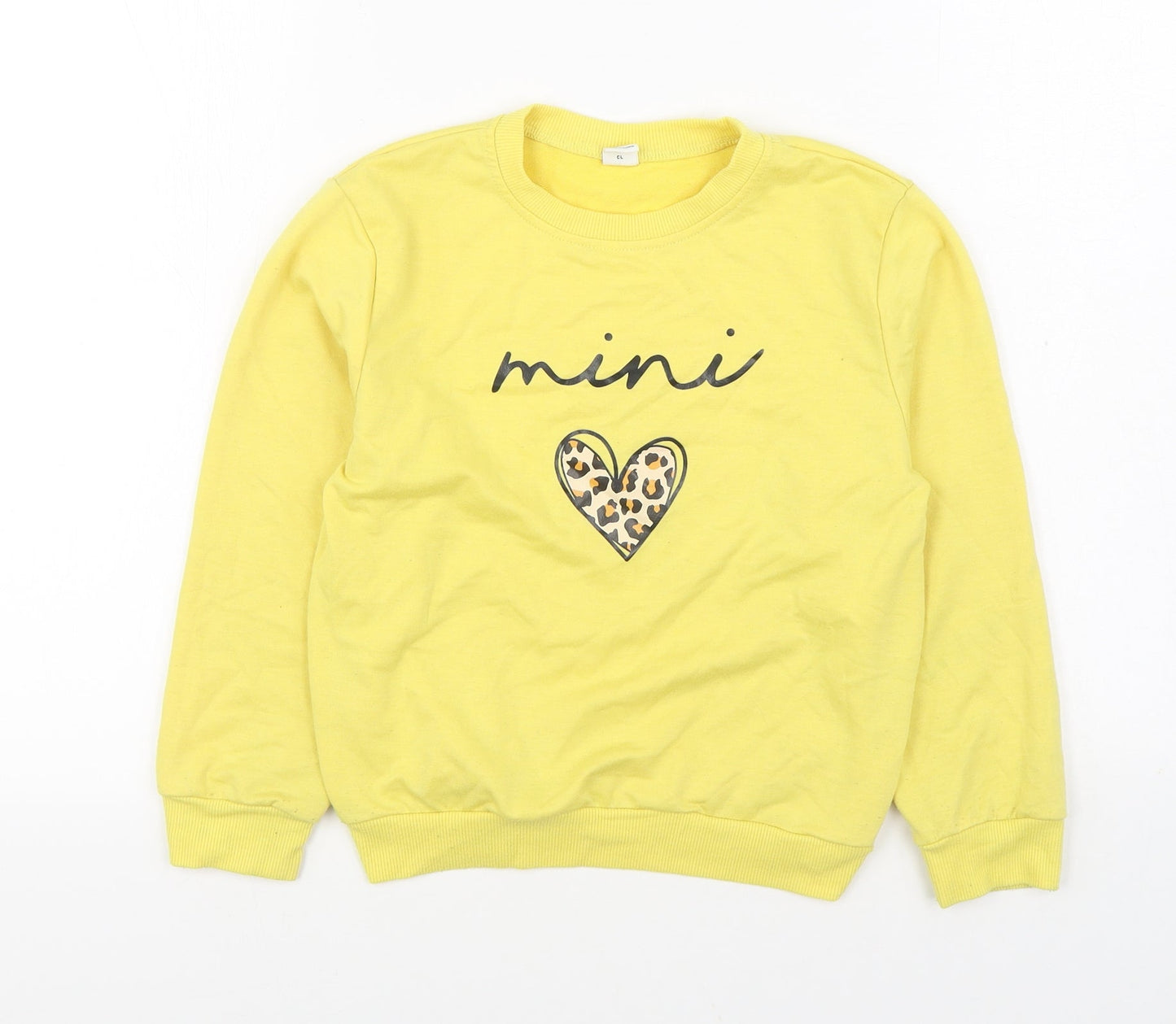 SheIn Girls Yellow Viscose Pullover Sweatshirt Size 8-9 Years Pullover