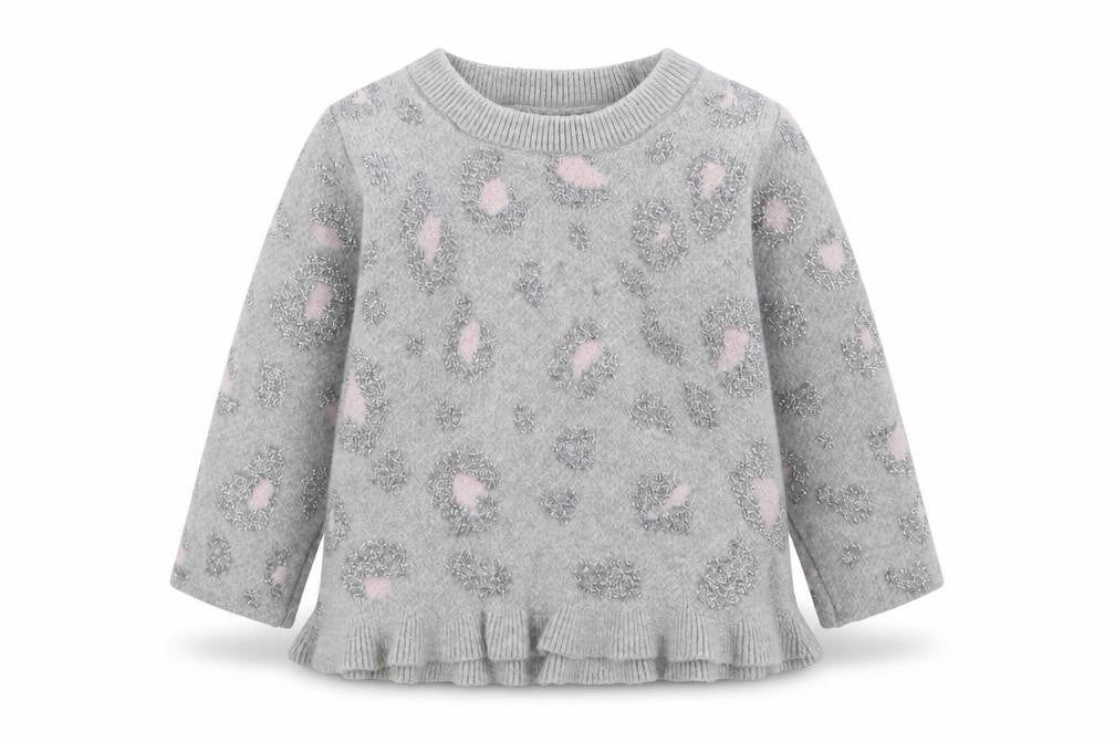 Dunnes Stores Girls Grey Geometric Viscose Pullover Jumper Size 3-6 Months Pullover