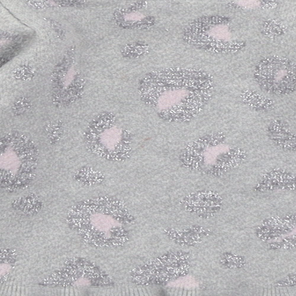 Dunnes Stores Girls Grey Geometric Viscose Pullover Jumper Size 3-6 Months Pullover