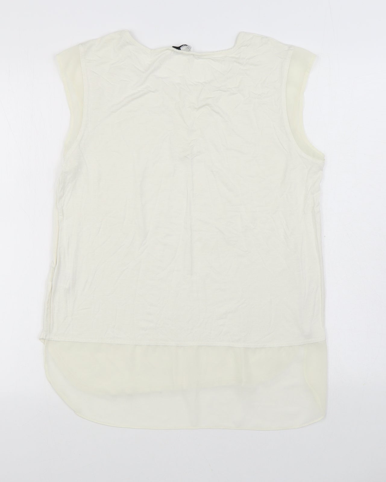 Rose & Olive Womens White Elastane Basic Blouse Size M Boat Neck