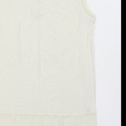Rose & Olive Womens White Elastane Basic Blouse Size M Boat Neck