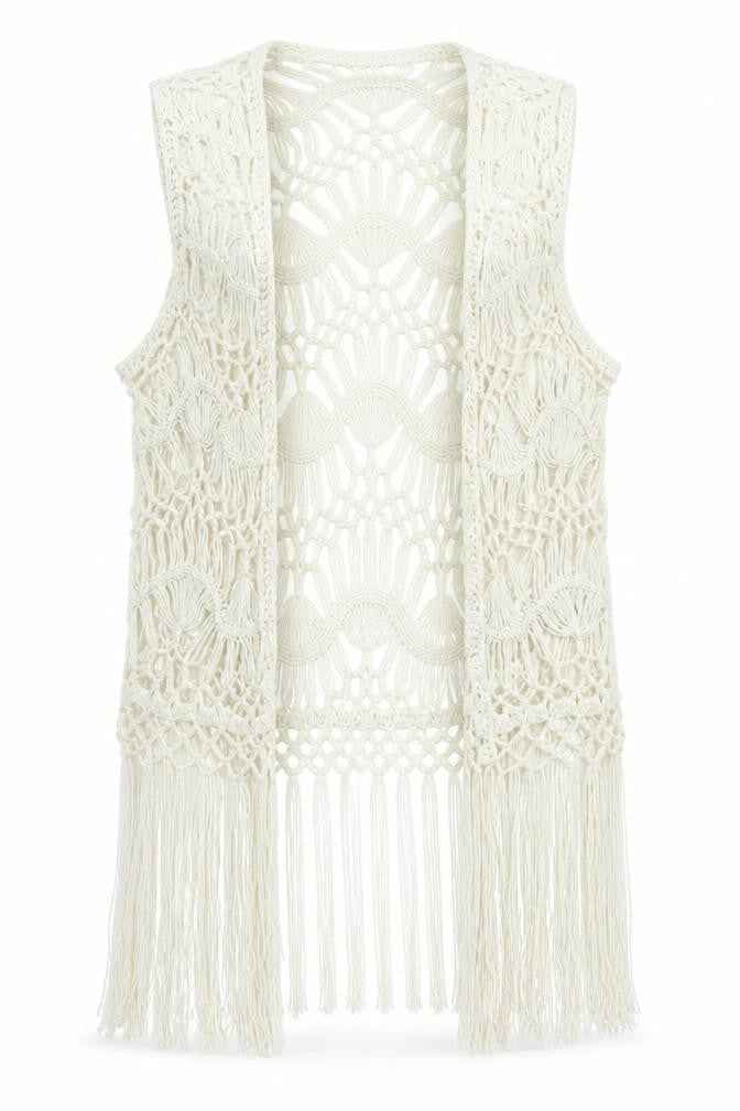 F&F Womens White V-Neck Acrylic Cardigan Jumper Size S