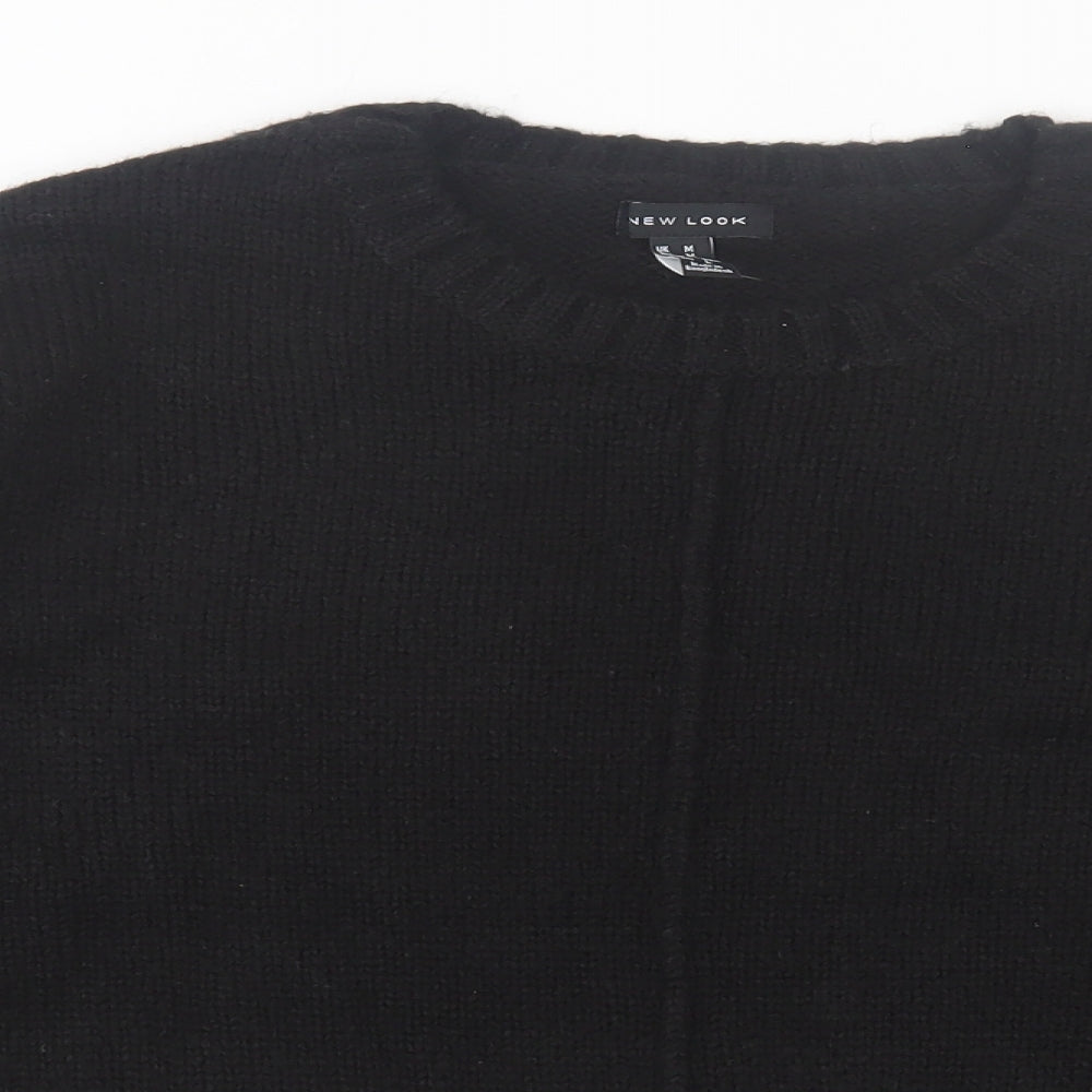 New Look Womens Black Crew Neck Acrylic Pullover Jumper Size M