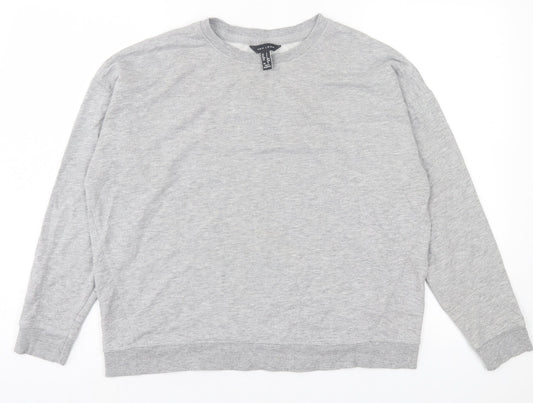 New Look Womens Grey Cotton Pullover Sweatshirt Size S Pullover