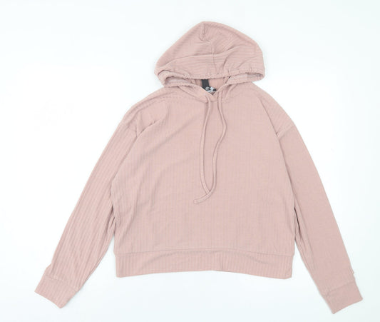 New Look Womens Pink Polyester Pullover Hoodie Size M Pullover