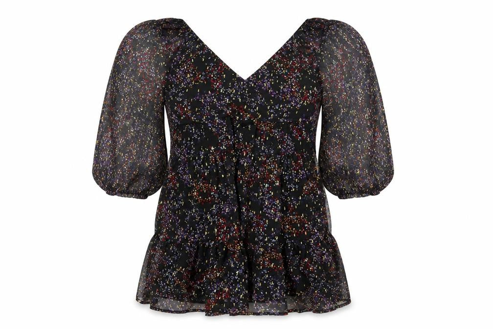 Miss Selfridge Womens Black Geometric Polyester A-Line Size 10 Square Neck Pullover
