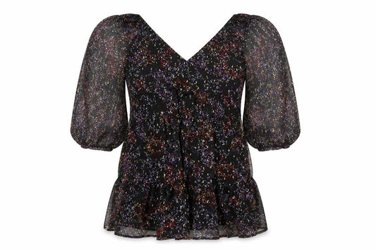 Miss Selfridge Womens Black Geometric Polyester A-Line Size 10 Square Neck Pullover