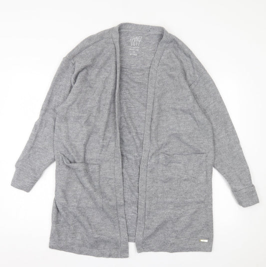River Island Womens Grey V-Neck Polyester Cardigan Jumper Size S