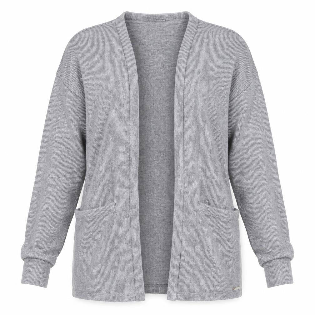 River Island Womens Grey V-Neck Polyester Cardigan Jumper Size S