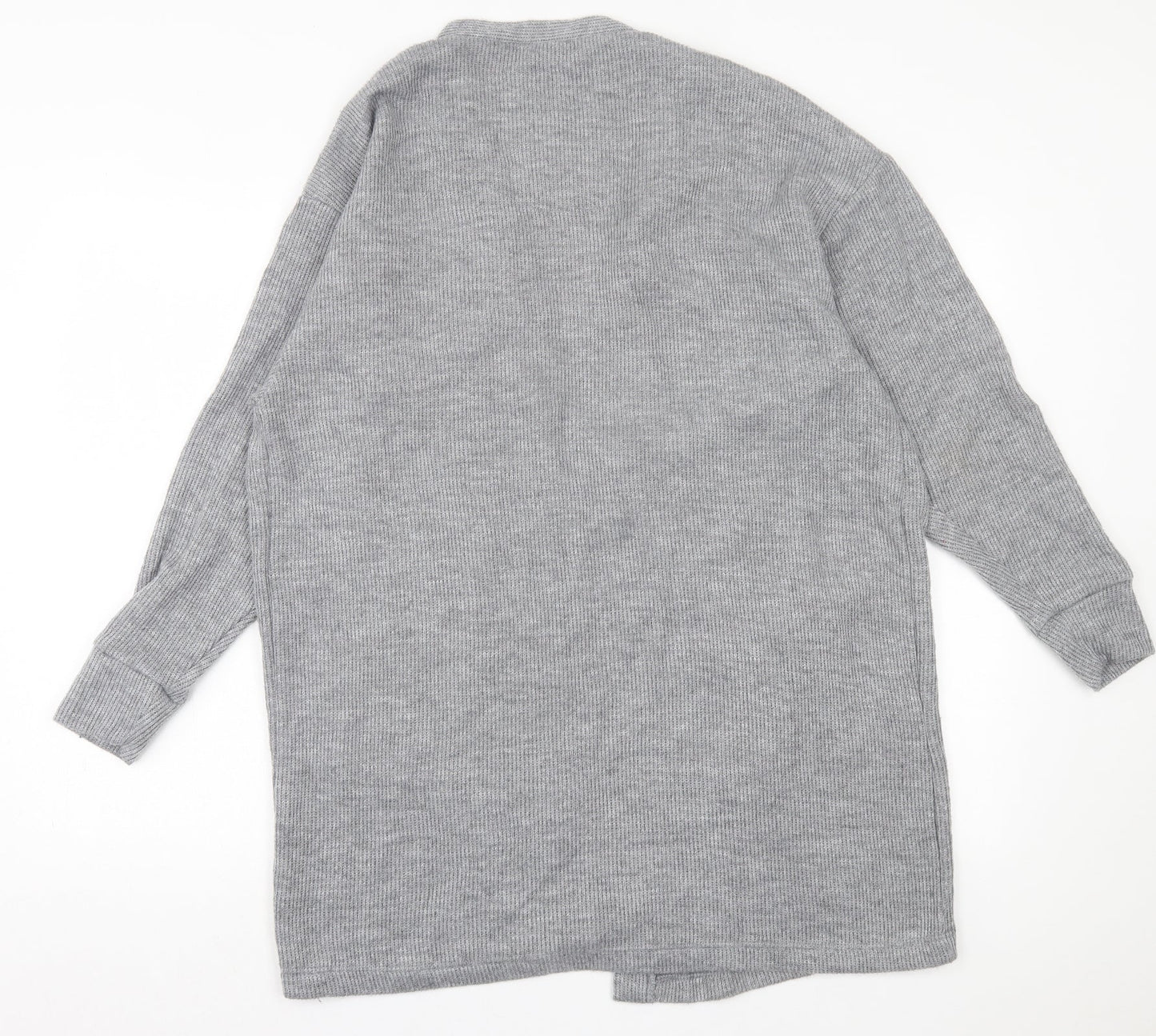 River Island Womens Grey V-Neck Polyester Cardigan Jumper Size S