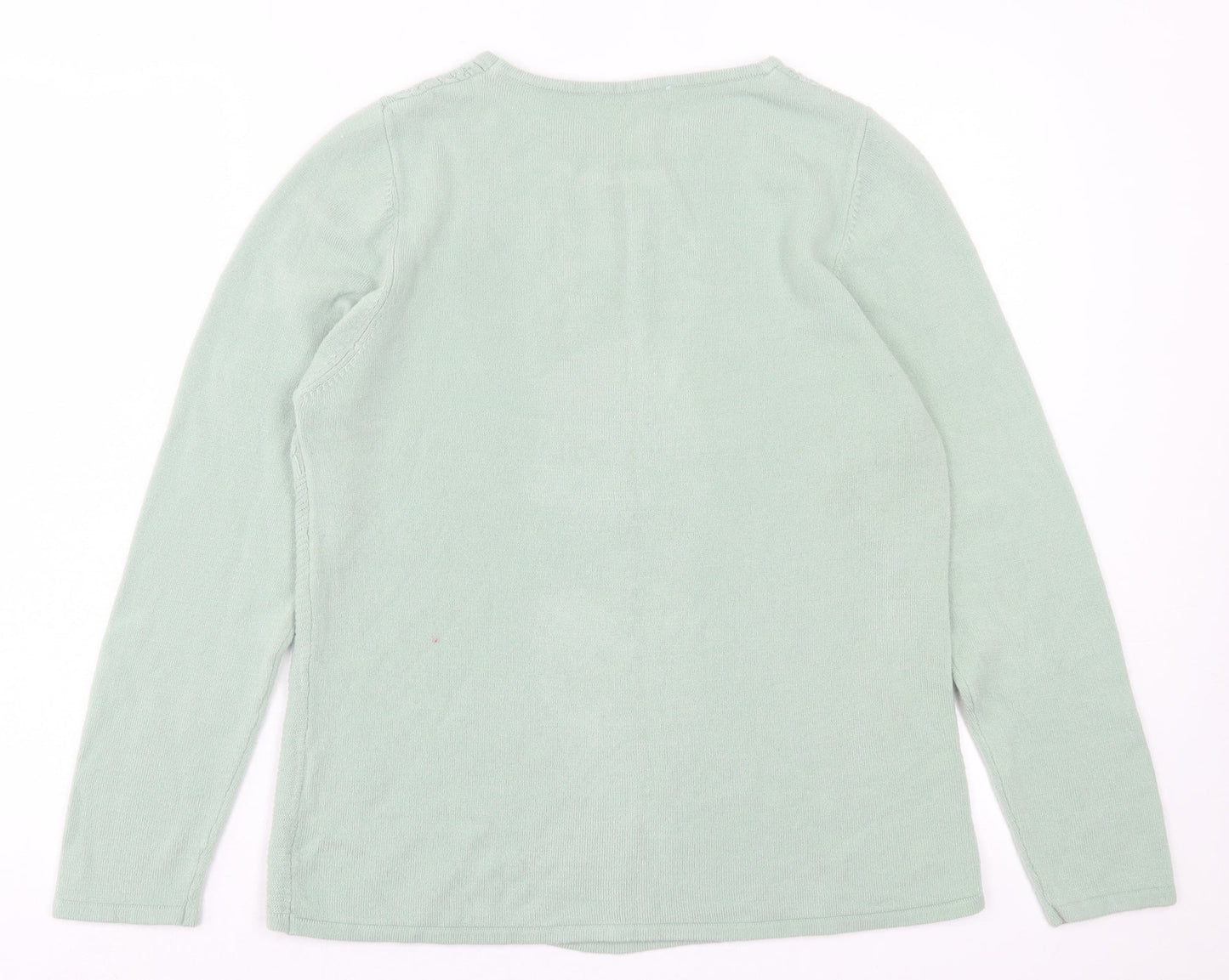 anna rose Womens Green Crew Neck Acrylic Pullover Jumper Size XL