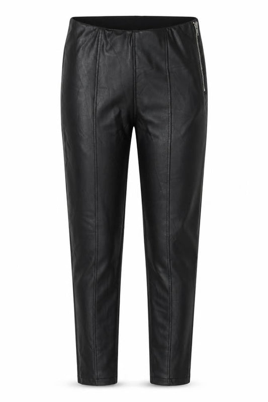 New Look Womens Black Polyurethane Capri Trousers Size 10 L28 in Regular Zip