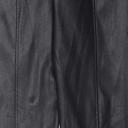 New Look Womens Black Polyurethane Capri Trousers Size 10 L28 in Regular Zip