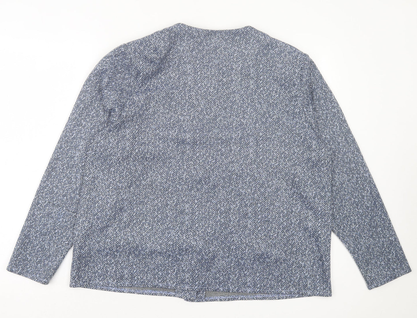 bonmarch Womens Blue Geometric Jacket Size 20 Button