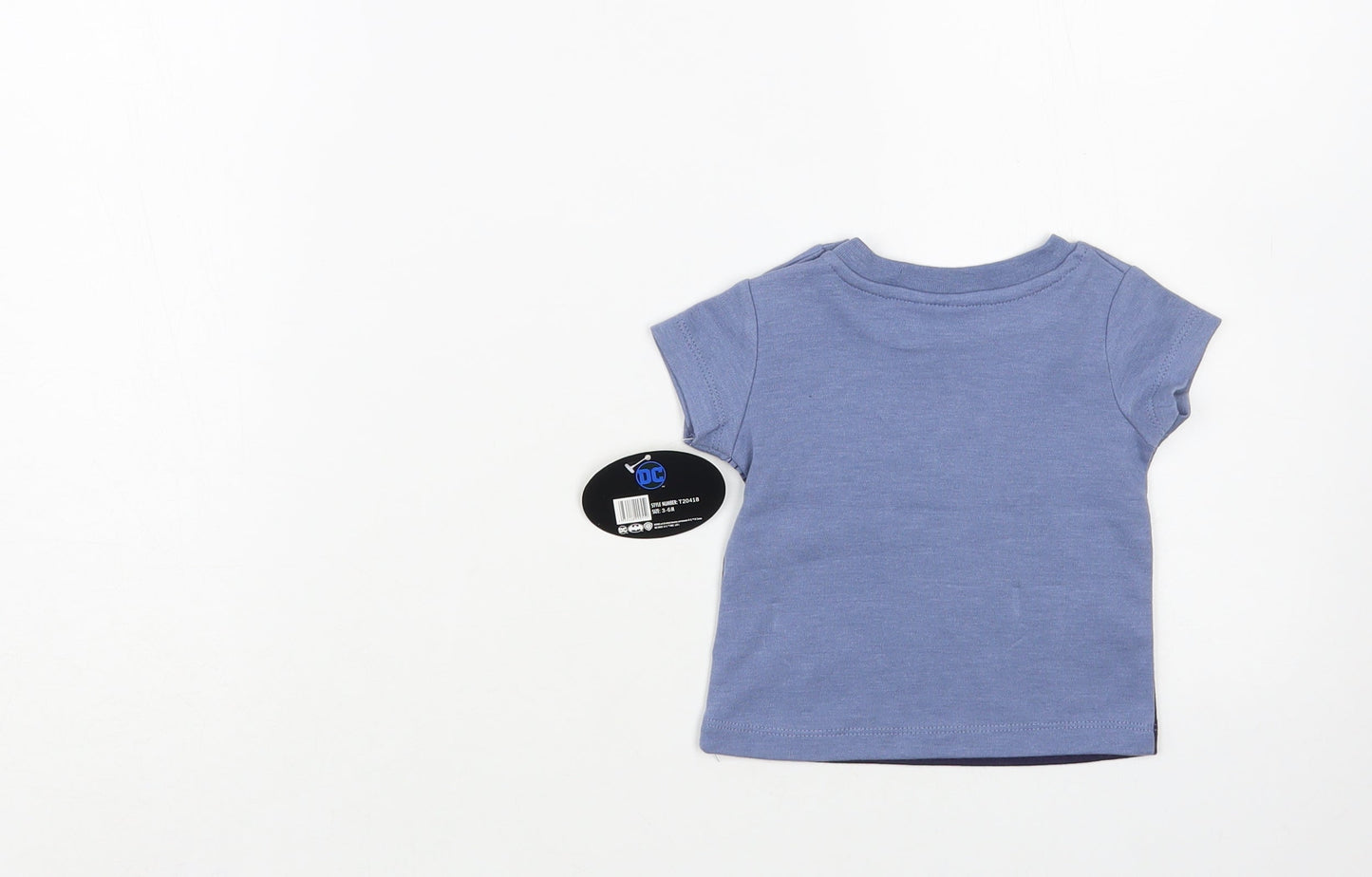 Jainco Baby Blue Cotton Pullover T-Shirt Size 3-6 Months Crew Neck Snap - Batman