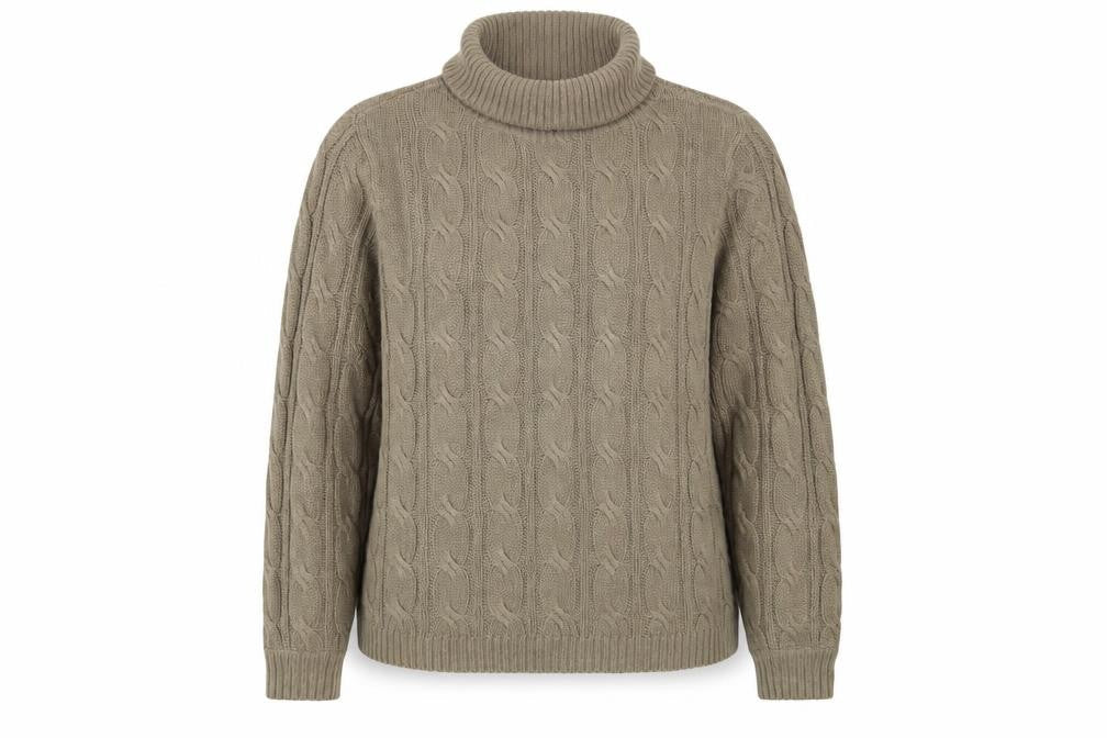 bonprix Womens Brown Roll Neck Acrylic Pullover Jumper Size L