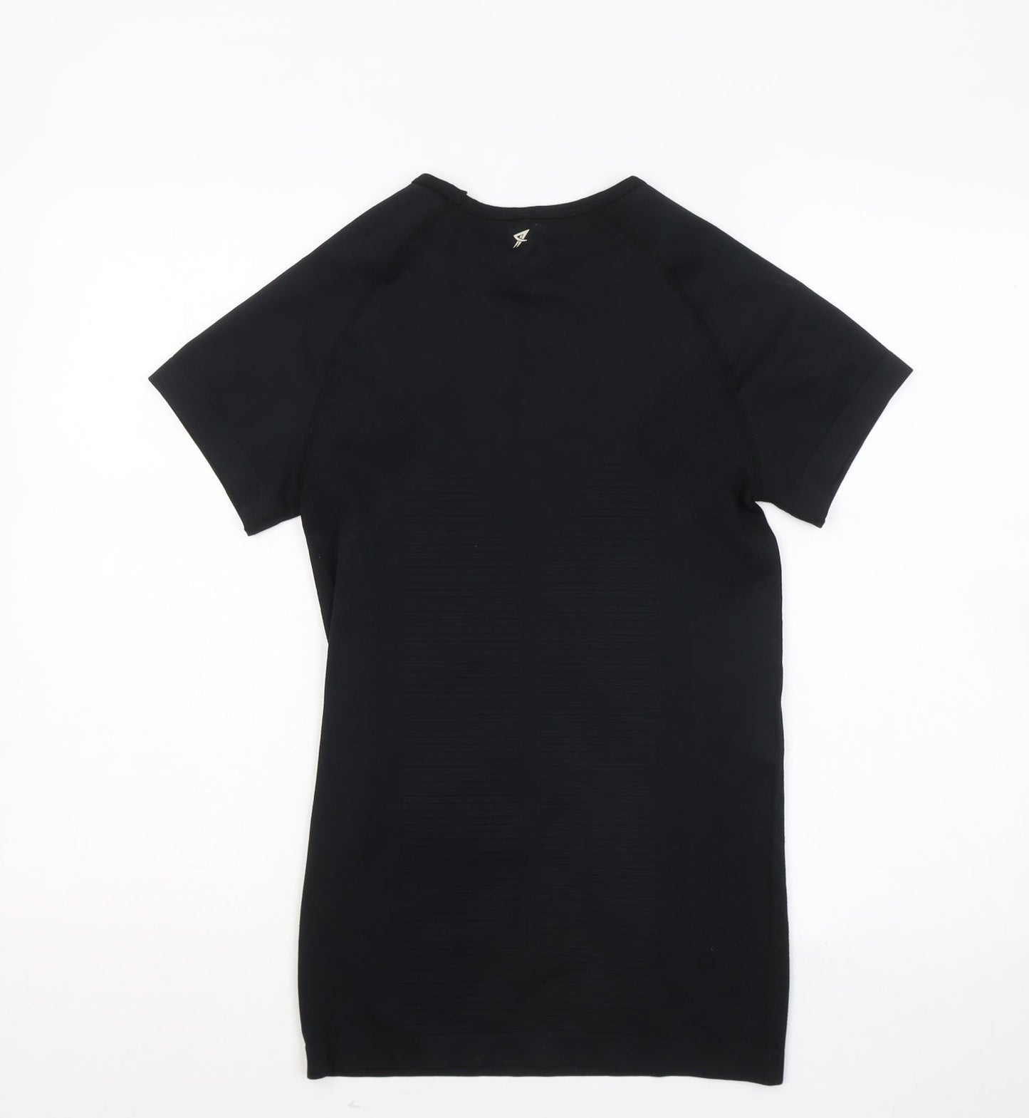 WORKOUT Womens Black Polyester Basic T-Shirt Size 12 Round Neck