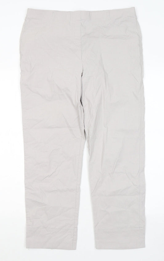 Gallery Womens Grey Viscose Trousers Size L L25 in Regular