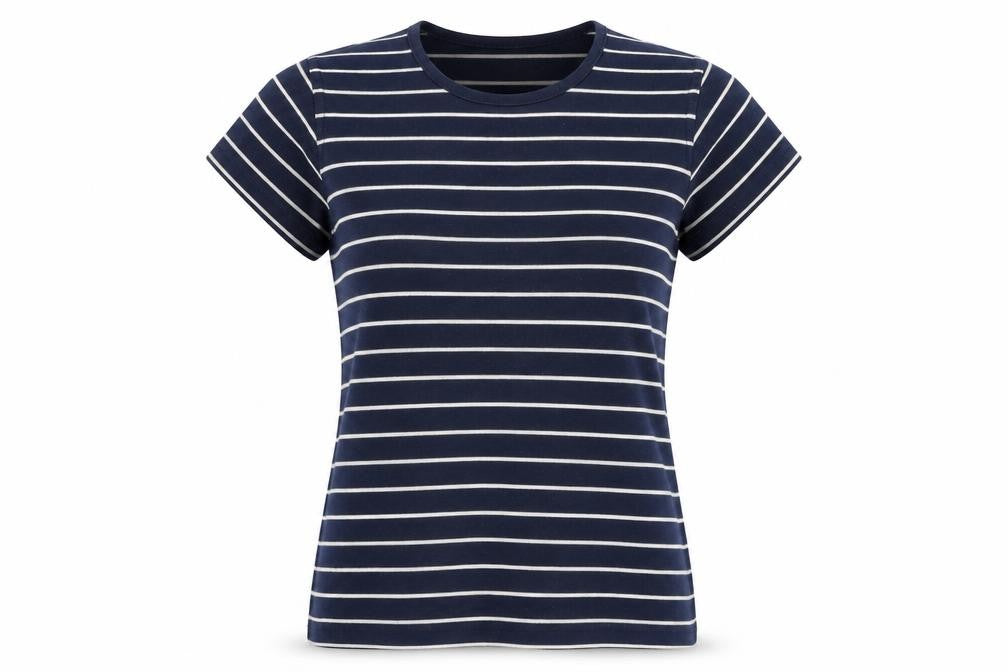 New Look Womens Blue Round Neck Striped Polyester Pullover Jumper Size 14