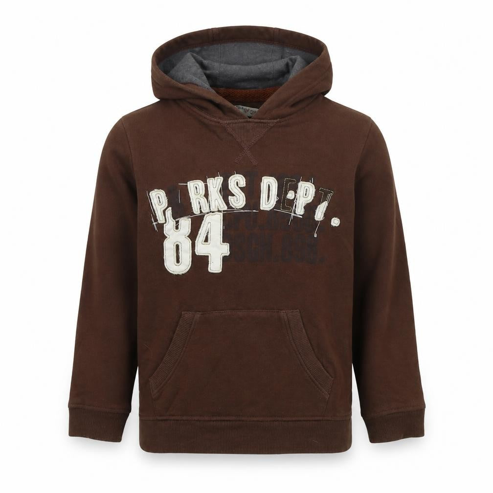 Marks & Spencer Boys Brown Cotton Pullover Hoodie Size 7-8 Years Pullover - Parks Dept
