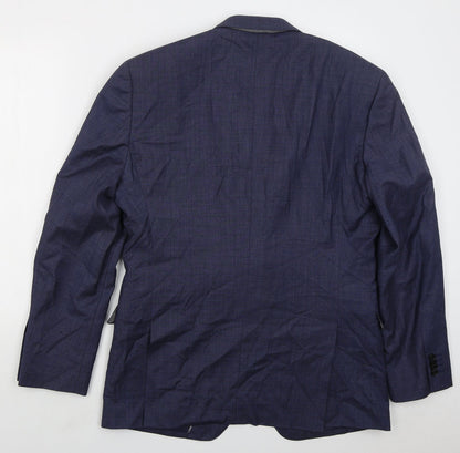 Barkers Mens Blue Polyester Jacket Suit Jacket Size 40