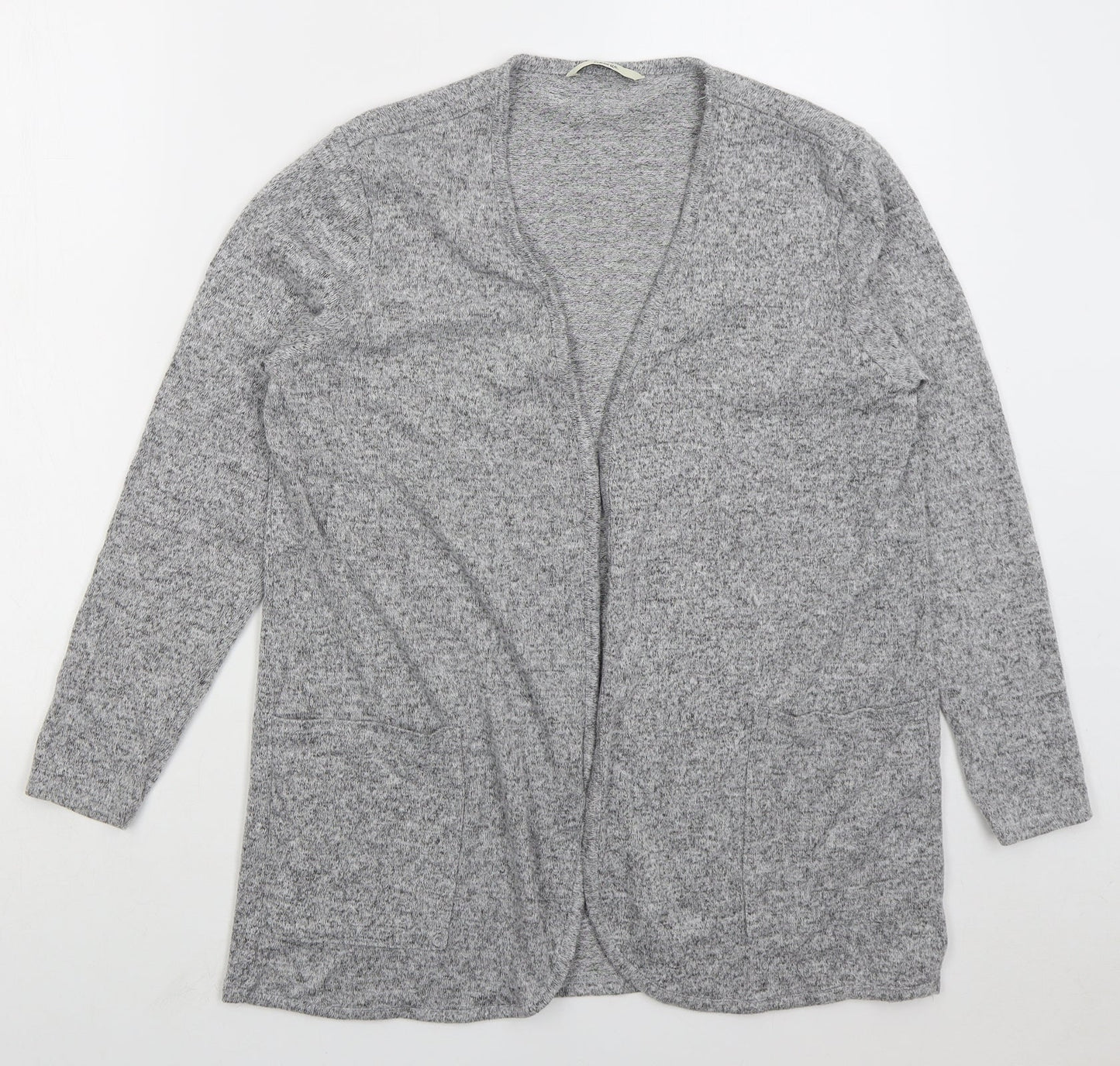 George Womens Grey V-Neck Polyester Cardigan Jumper Size M
