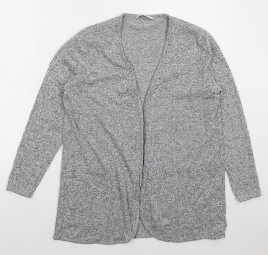 George Womens Grey V-Neck Polyester Cardigan Jumper Size M