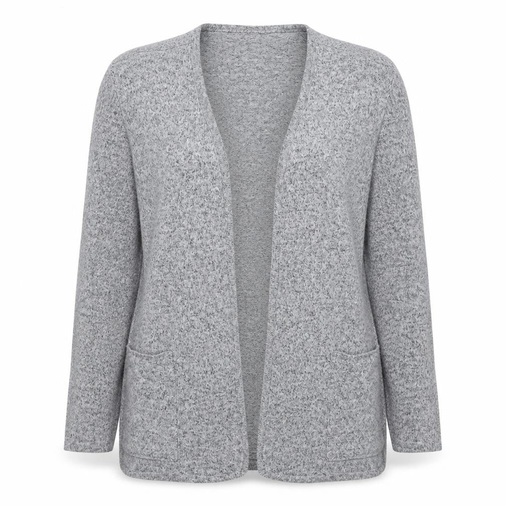 George Womens Grey V-Neck Polyester Cardigan Jumper Size M