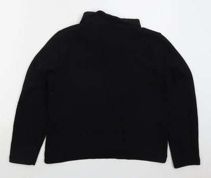 Zara Womens Black Collared Viscose Pullover Jumper Size L